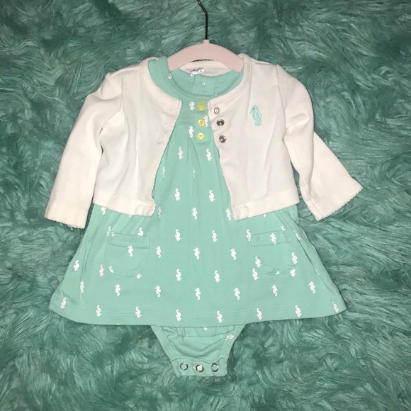 Carters | 3 M | teal & white 2 piece dress - Picture 1 of 9